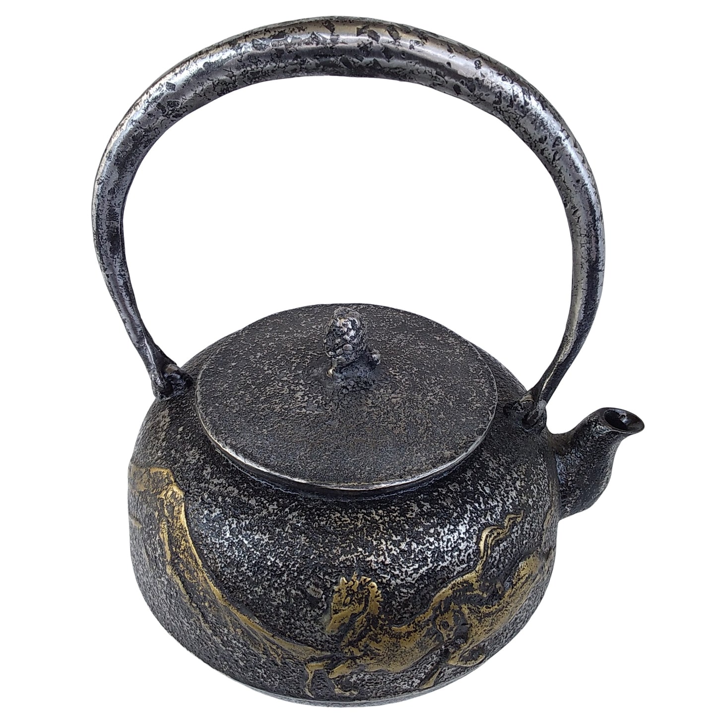 Original iron kettle -Mt.Fuji and horse, Size 10-