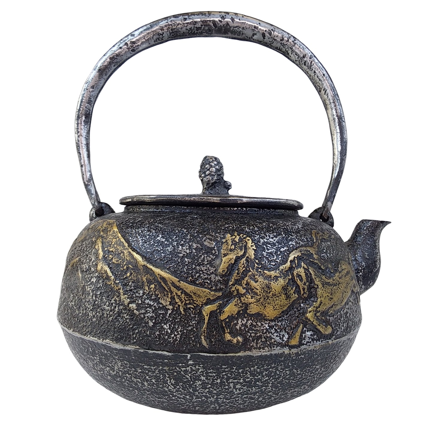 Original iron kettle -Mt.Fuji and horse, Size 10-