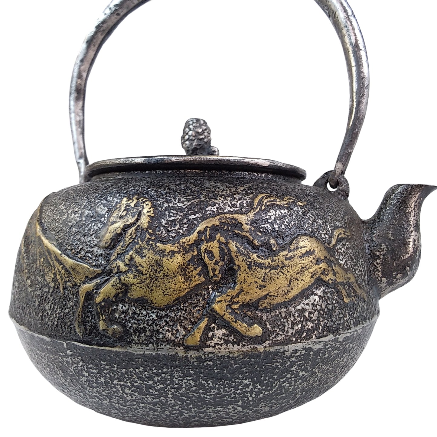 Original iron kettle -Mt.Fuji and horse, Size 10-