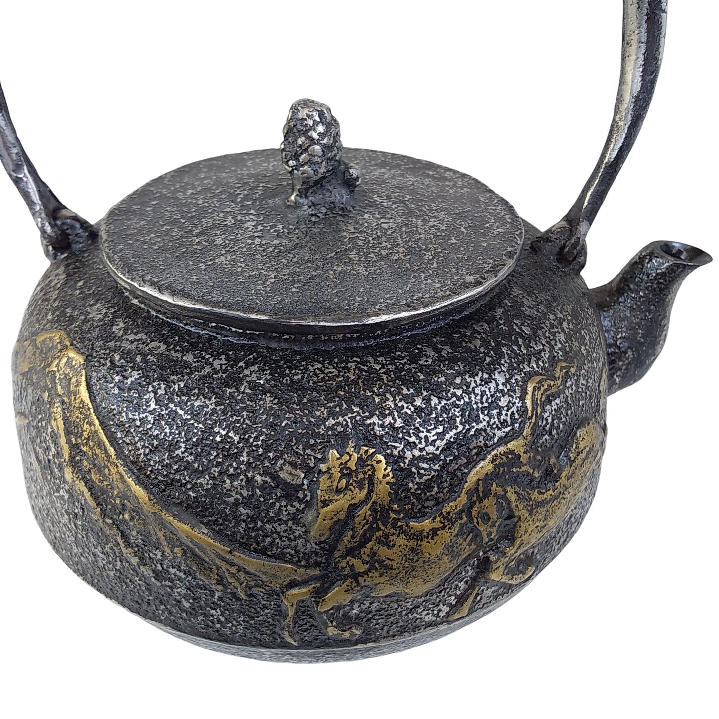 Original iron kettle -Mt.Fuji and horse, Size 10-