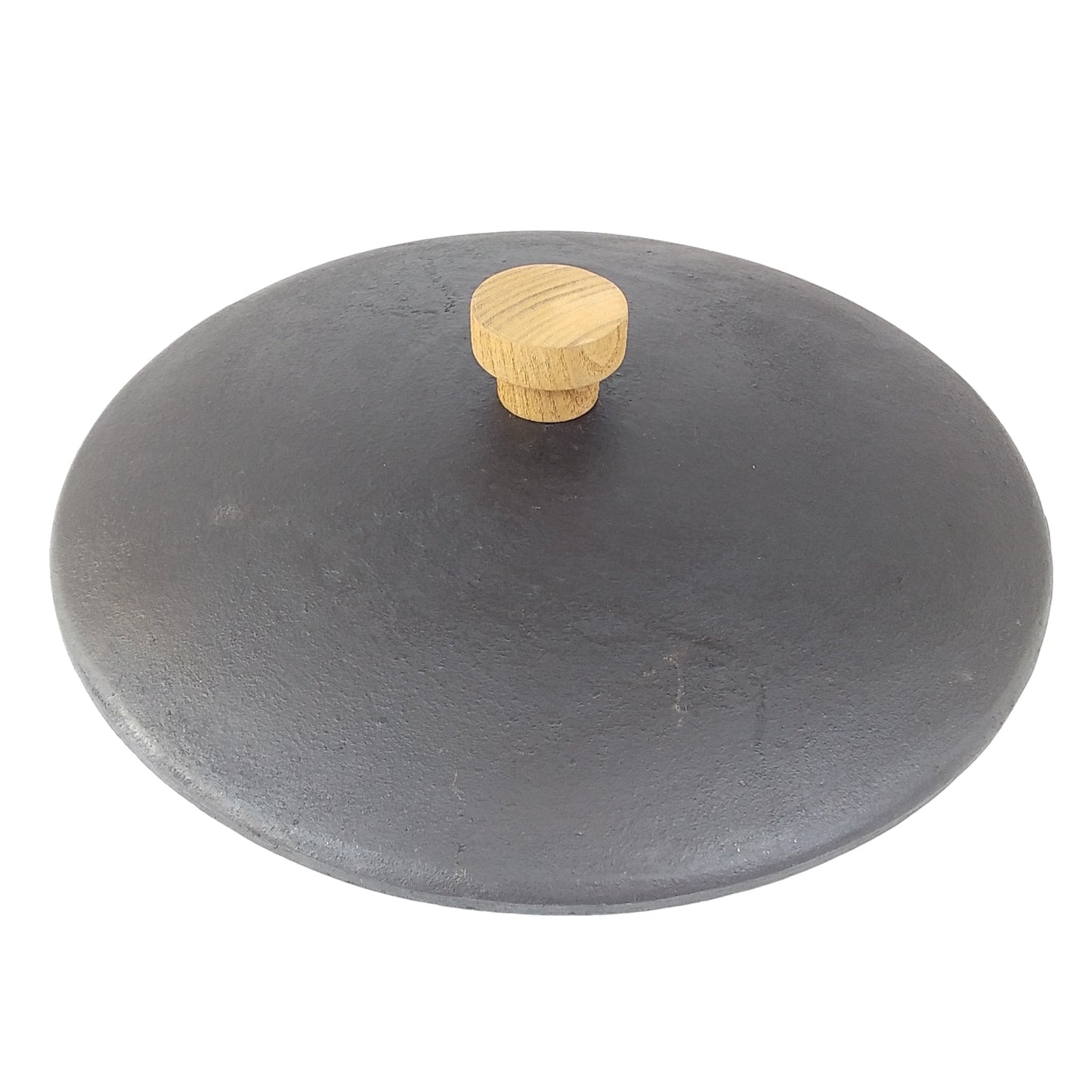 Iron lid with wooden knob for use with frying pans and pots from Japan