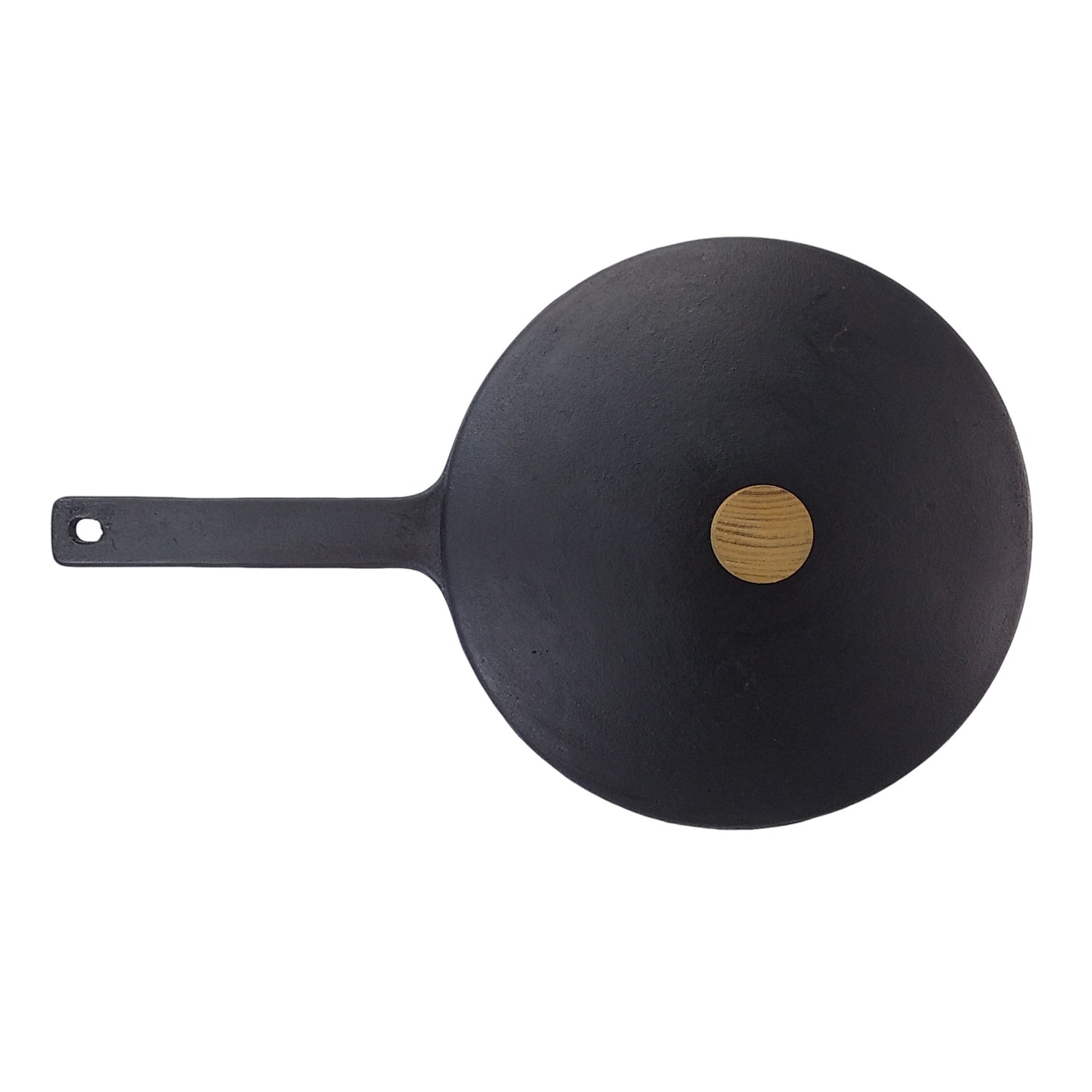 Iron lid with wooden knob for use with frying pans and pots from Japan