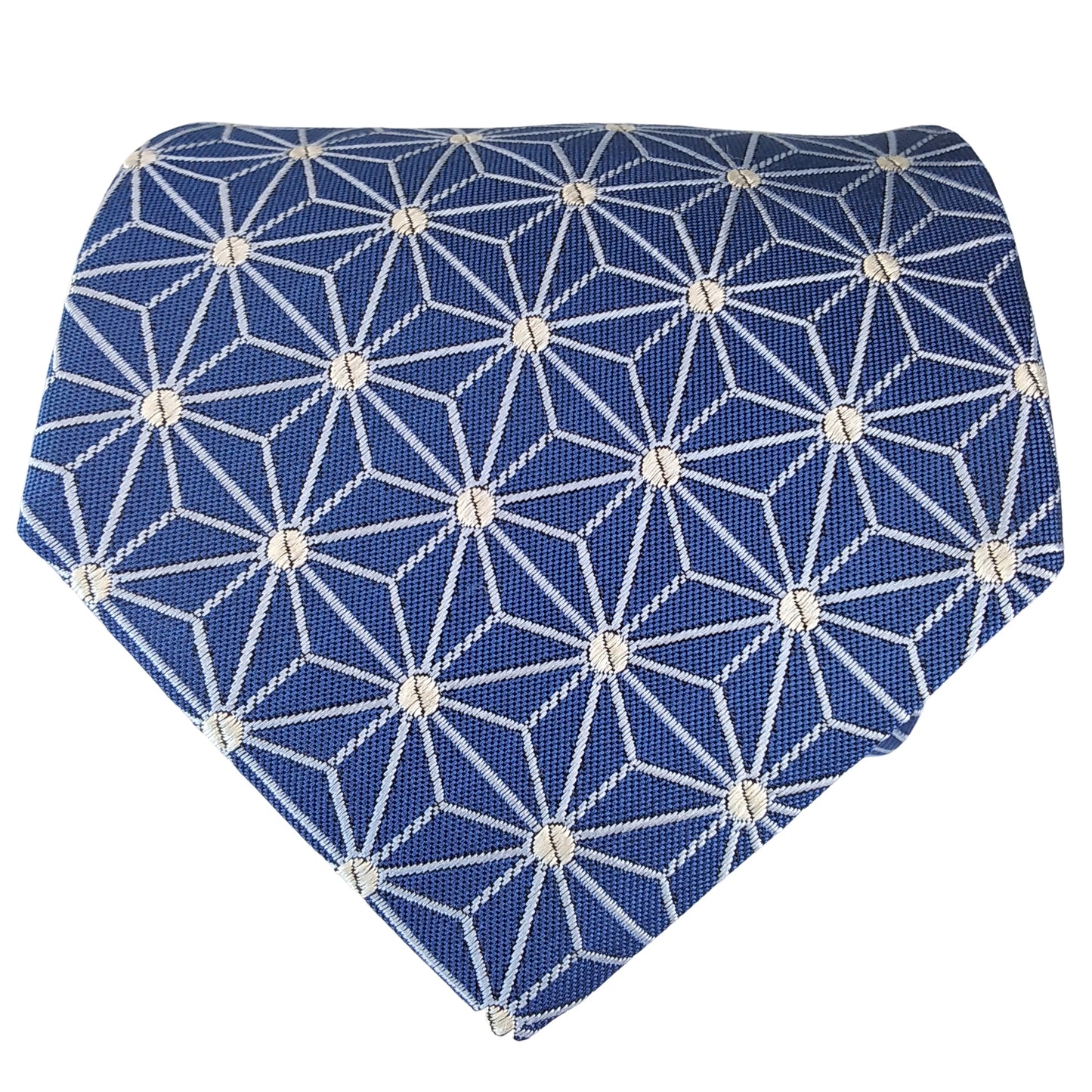 Kyoto Nishijin-ori tie(Asanoha) -Blue navy-
