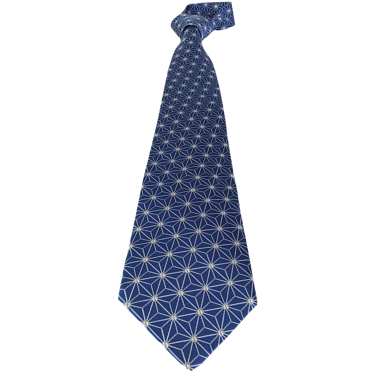 Kyoto Nishijin-ori tie(Asanoha) -Blue navy-