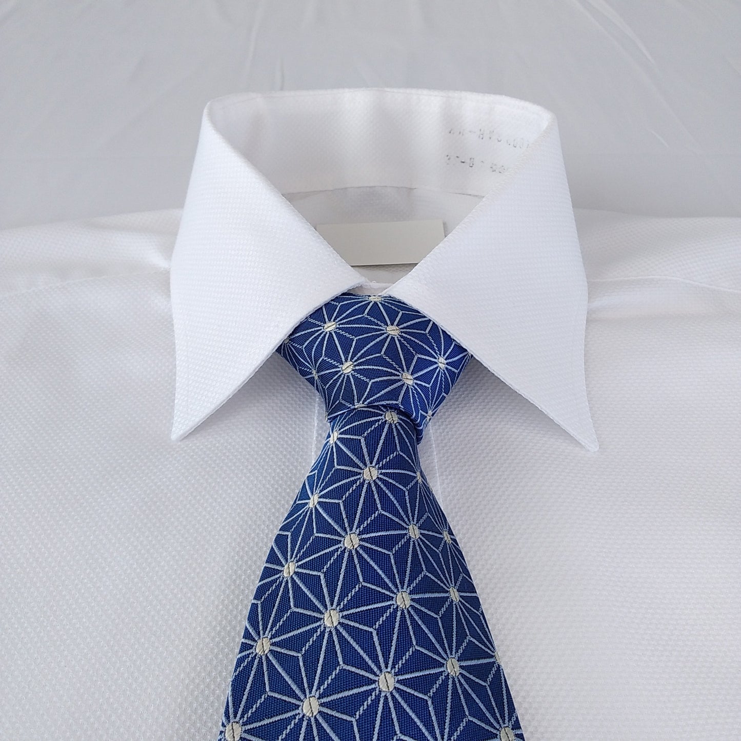 Kyoto Nishijin-ori tie(Asanoha) -Blue navy-