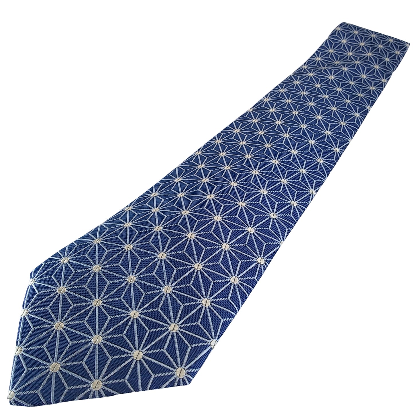 Kyoto Nishijin-ori tie(Asanoha) -Blue navy-
