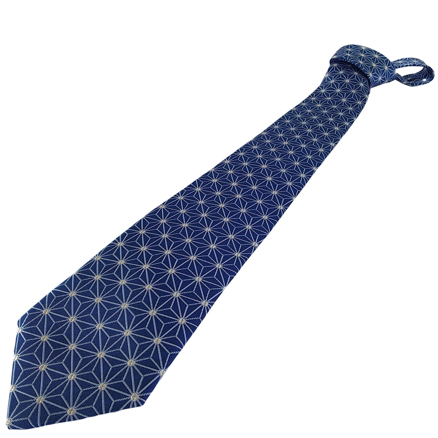 Kyoto Nishijin-ori tie(Asanoha) -Blue navy-