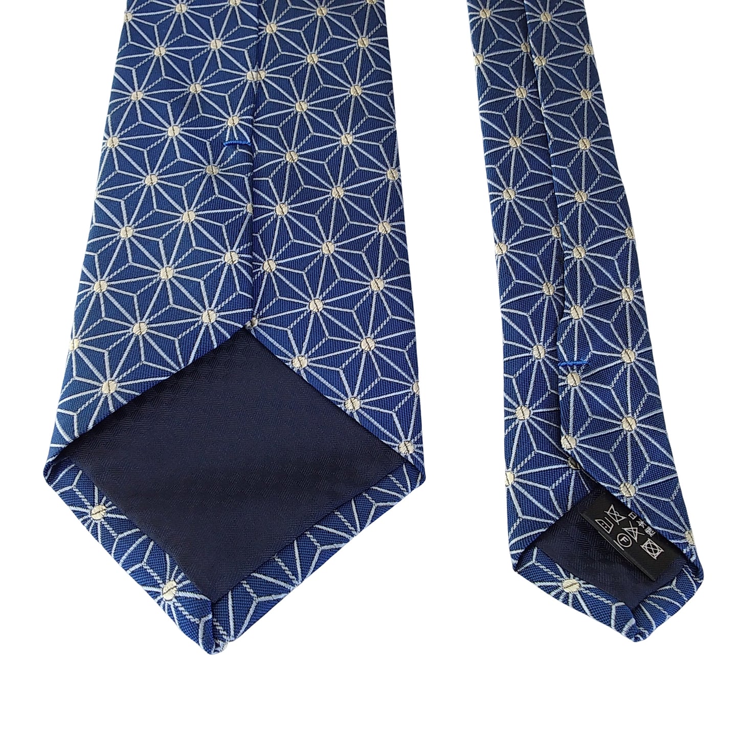 Kyoto Nishijin-ori tie(Asanoha) -Blue navy-