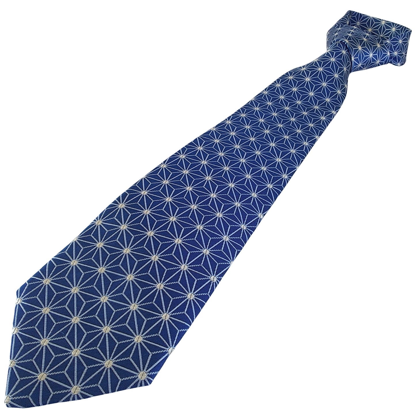 Kyoto Nishijin-ori tie(Asanoha) -Blue navy-