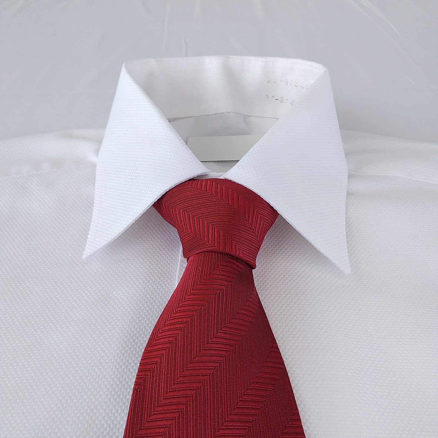 Kyoto Nishijin-ori tie(Herring bone) -Red-