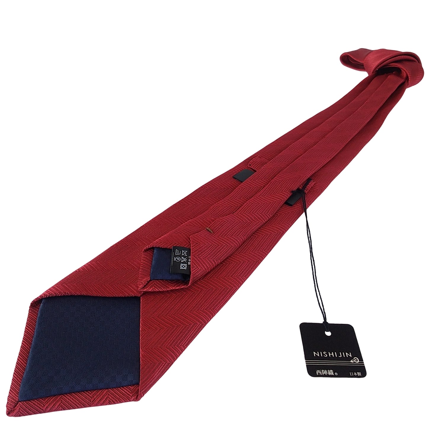Kyoto Nishijin-ori tie(Herring bone) -Red-