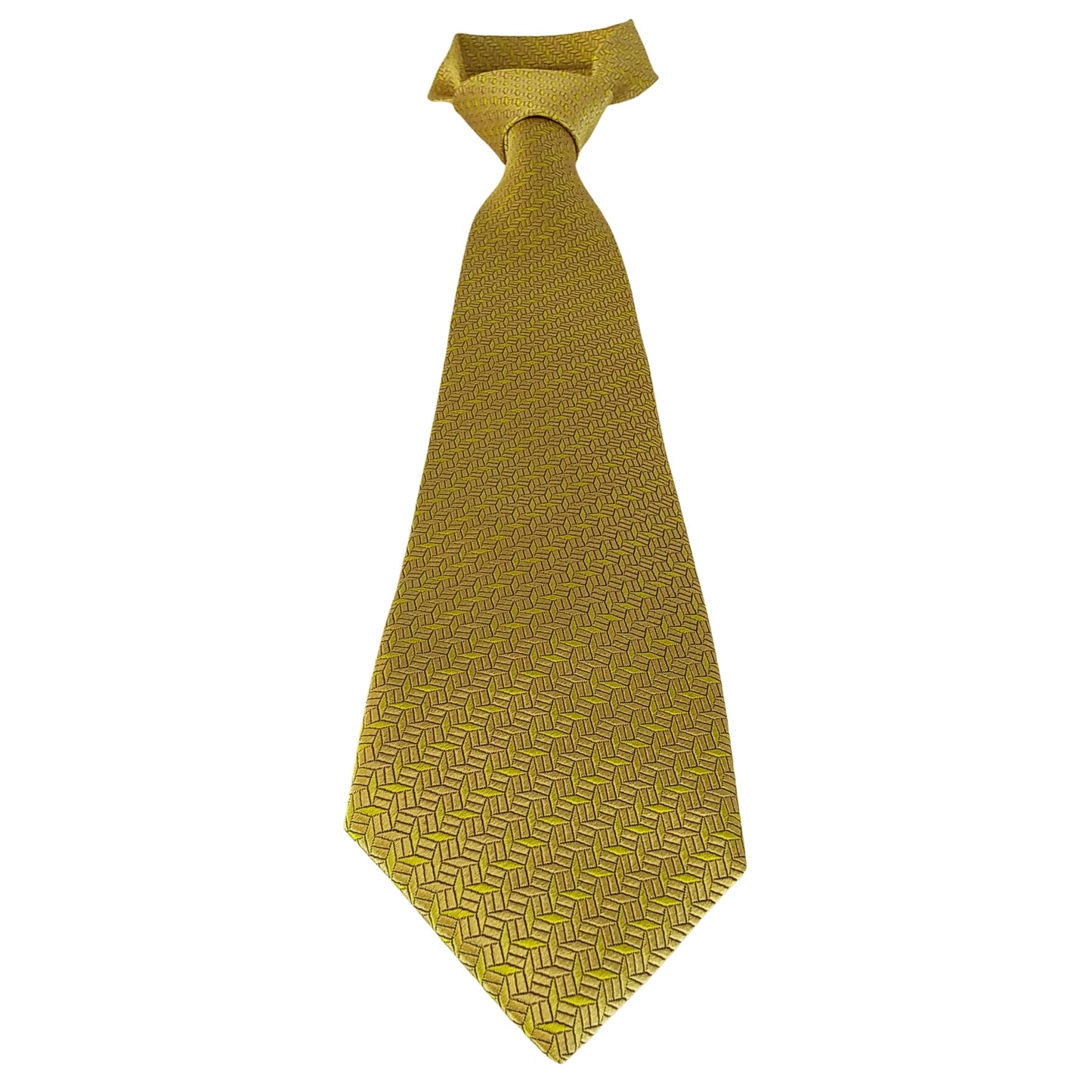 Kyoto Nishijin-ori tie(Hishimon-sama) -Yellow gold-