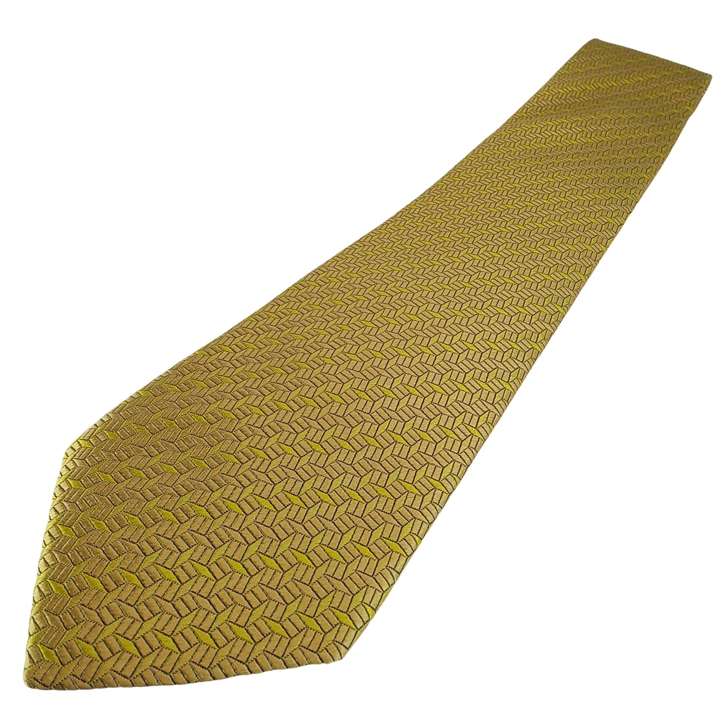 Kyoto Nishijin-ori tie(Hishimon-sama) -Yellow gold-