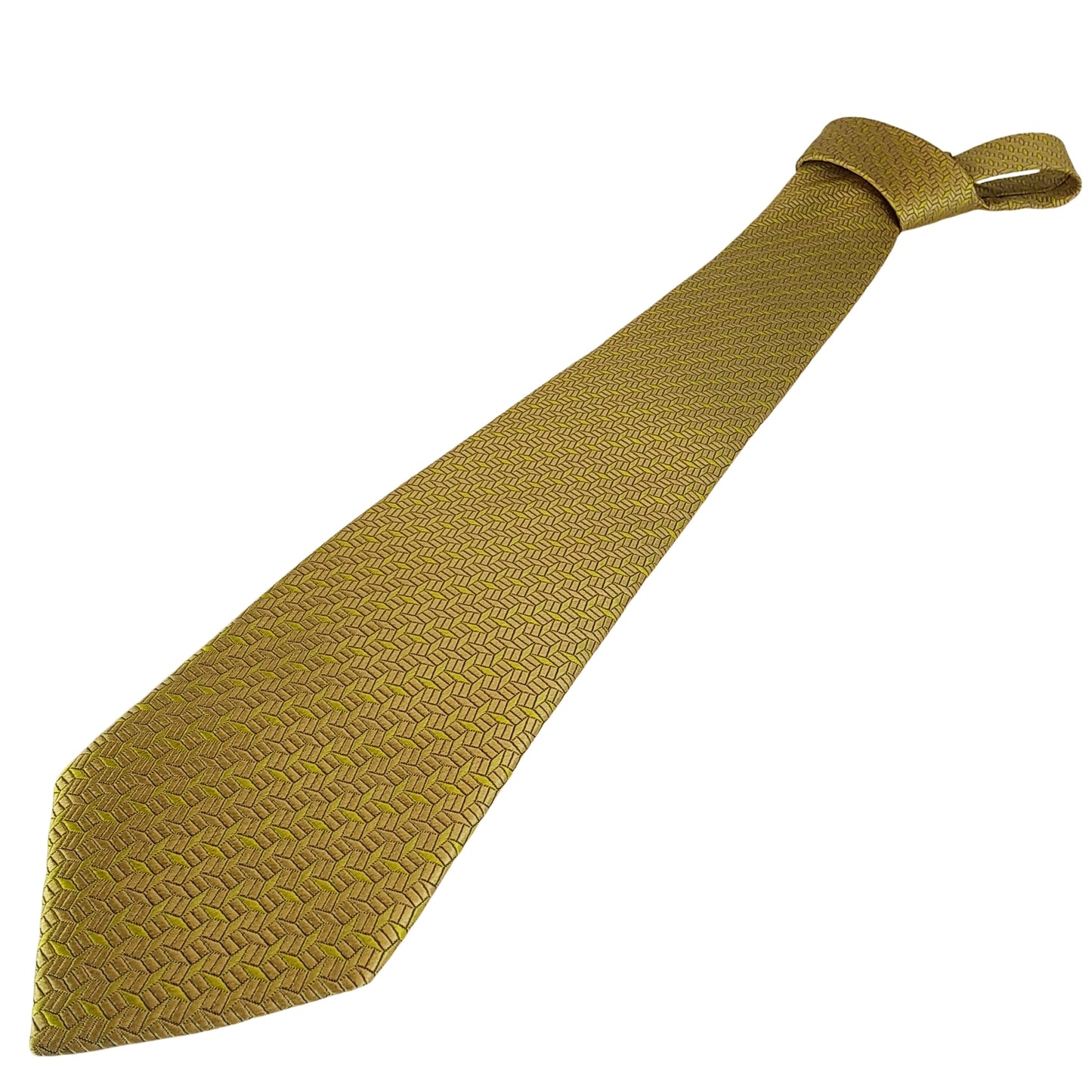 Kyoto Nishijin-ori tie(Hishimon-sama) -Yellow gold-