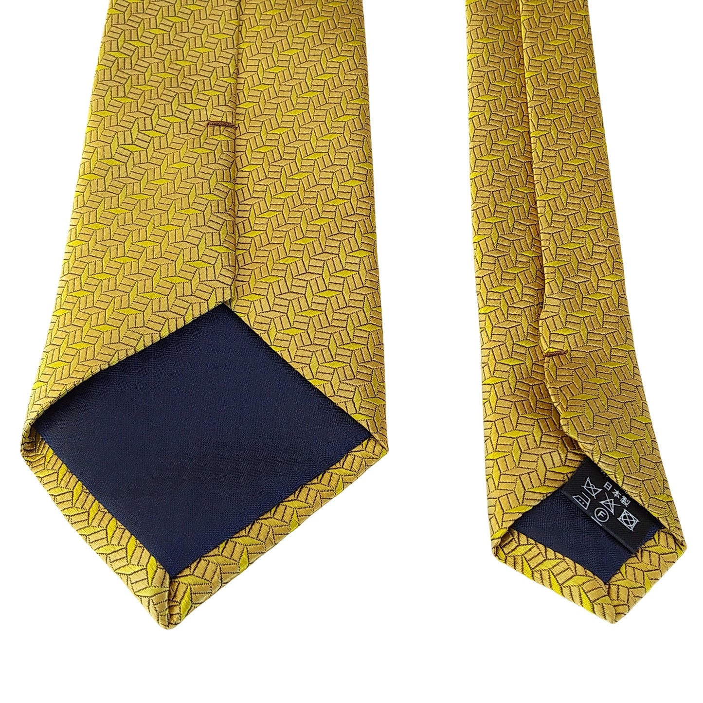 Kyoto Nishijin-ori tie(Hishimon-sama) -Yellow gold-