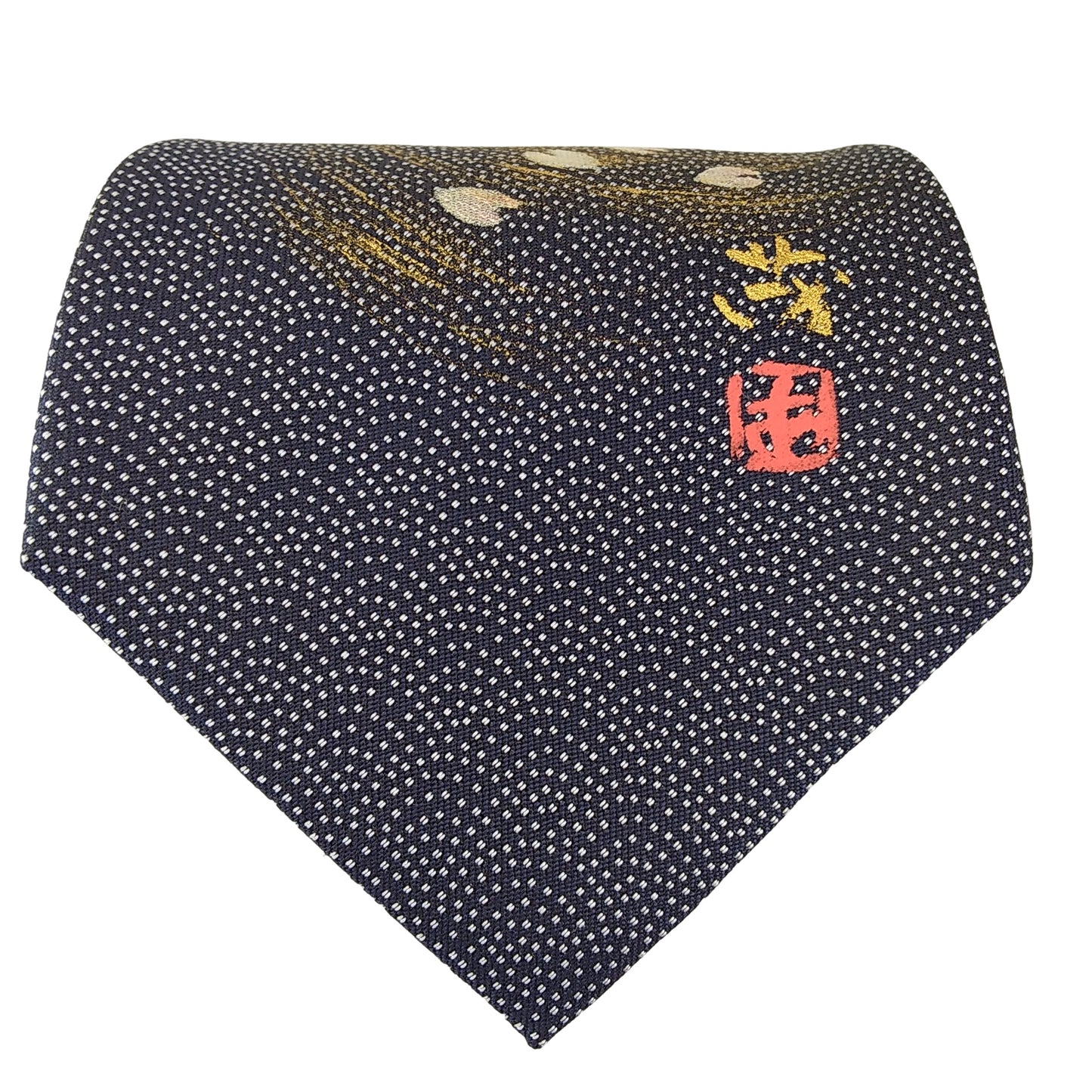 Kyoto Nishijin-ori tie(Handpaint tie Sakura) -Navy & White-