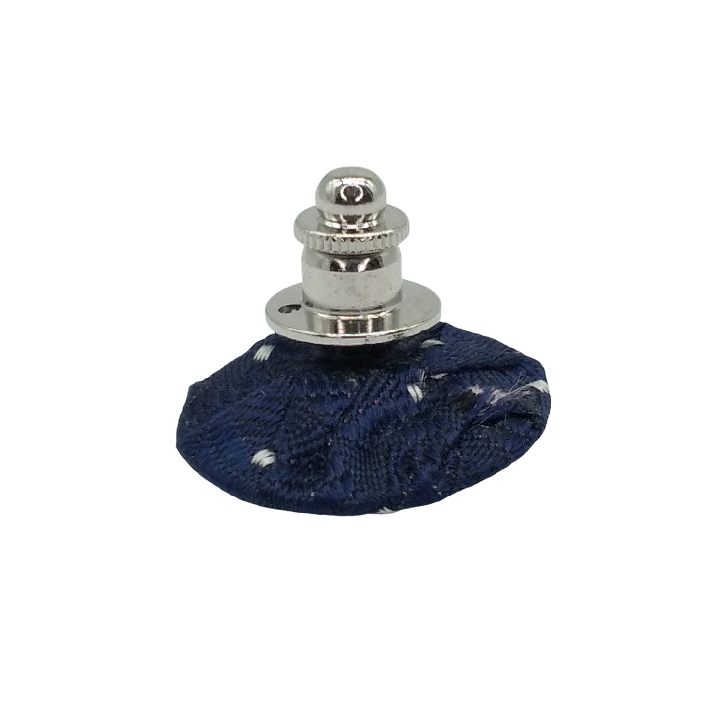 Kyoto Nishijin-ori & Kyo damascene pin brooch (cherry & navy)