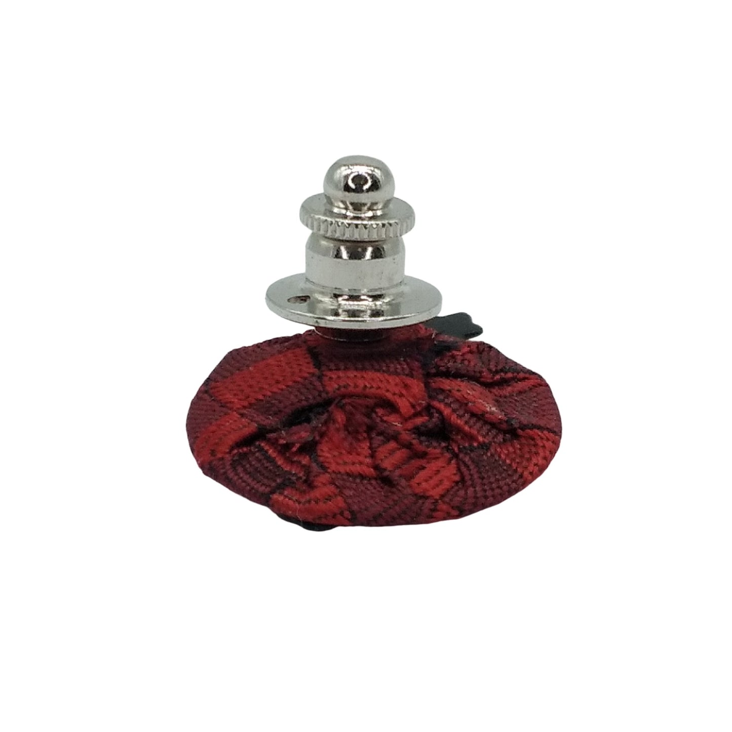 Kyoto Nishijin-ori & Kyo damascene pin brooch (cherry & red)