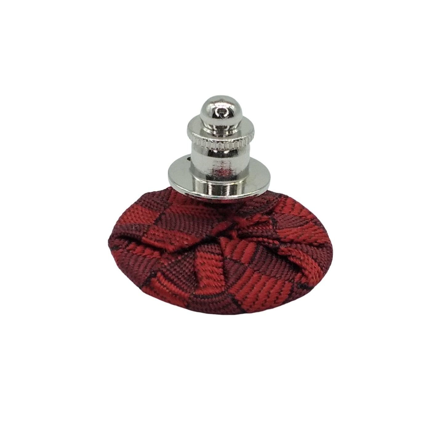 Kyoto Nishijin-ori & Kyo damascene pin brooch (star & red)