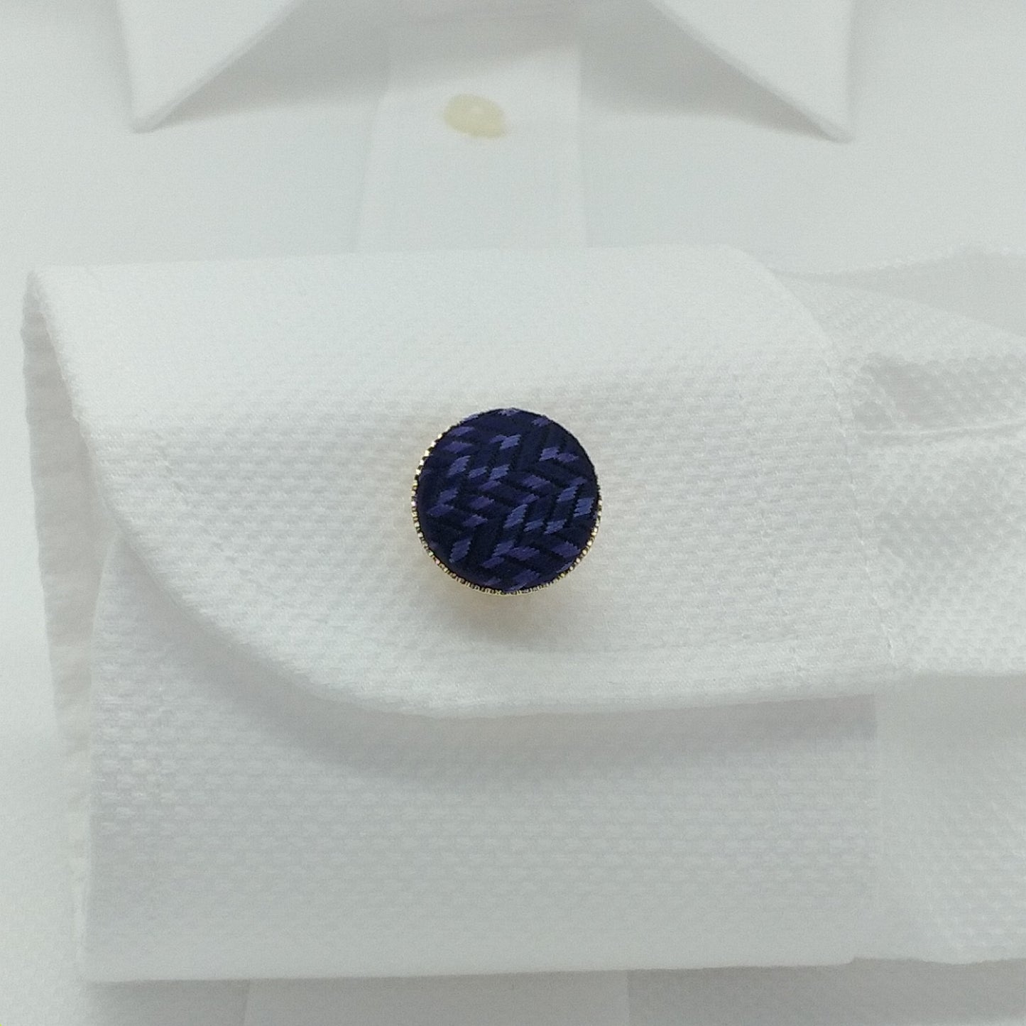 Kyoto Nishijin-ori original cufflinks -Flux- (navy) Award-winning products