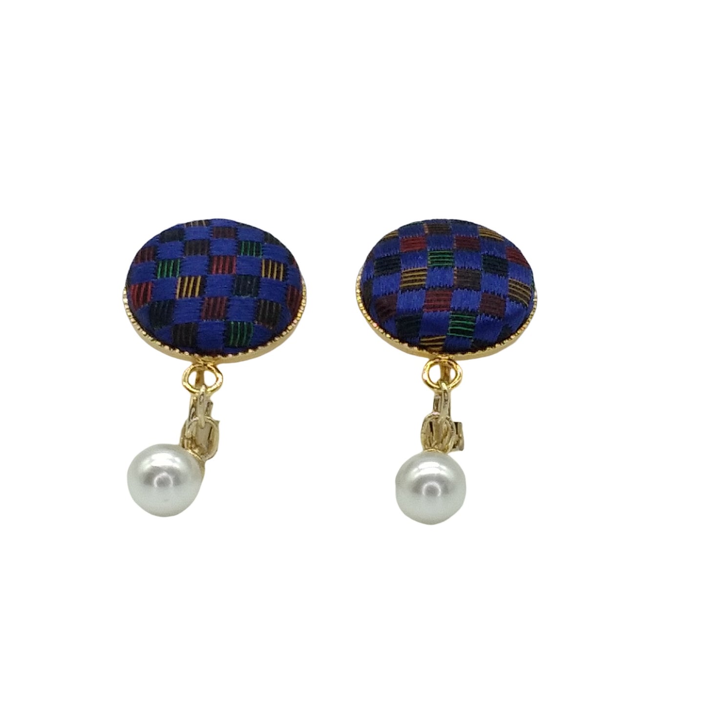 Kyoto Nishijin-ori ear accessories (blue)