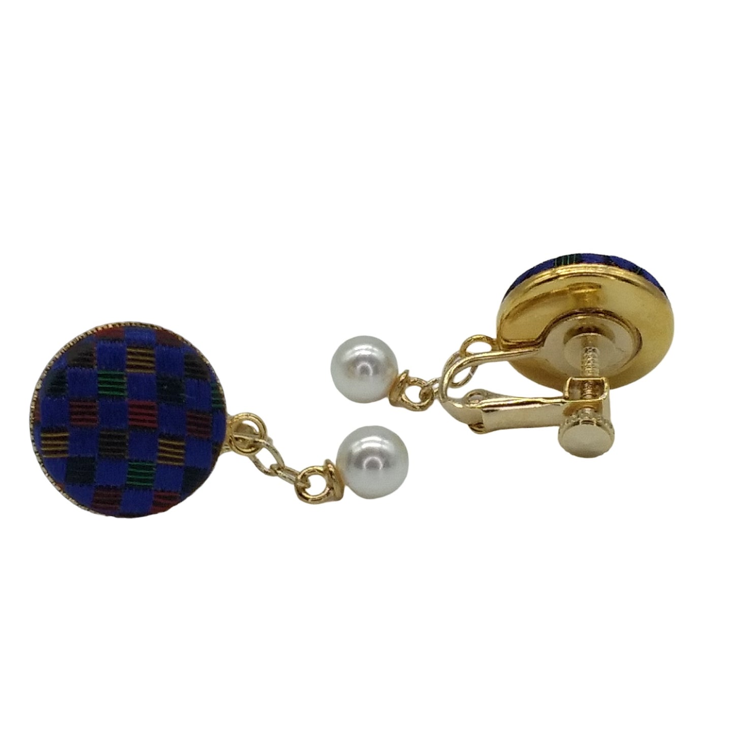 Kyoto Nishijin-ori ear accessories (blue)