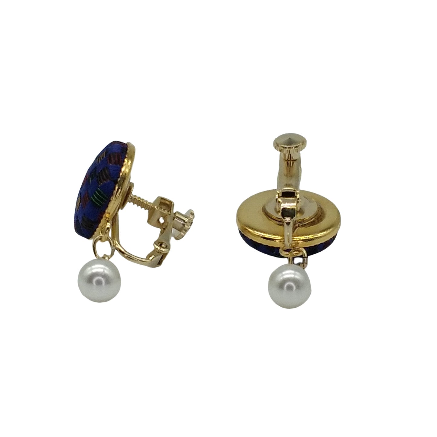 Kyoto Nishijin-ori ear accessories (blue)
