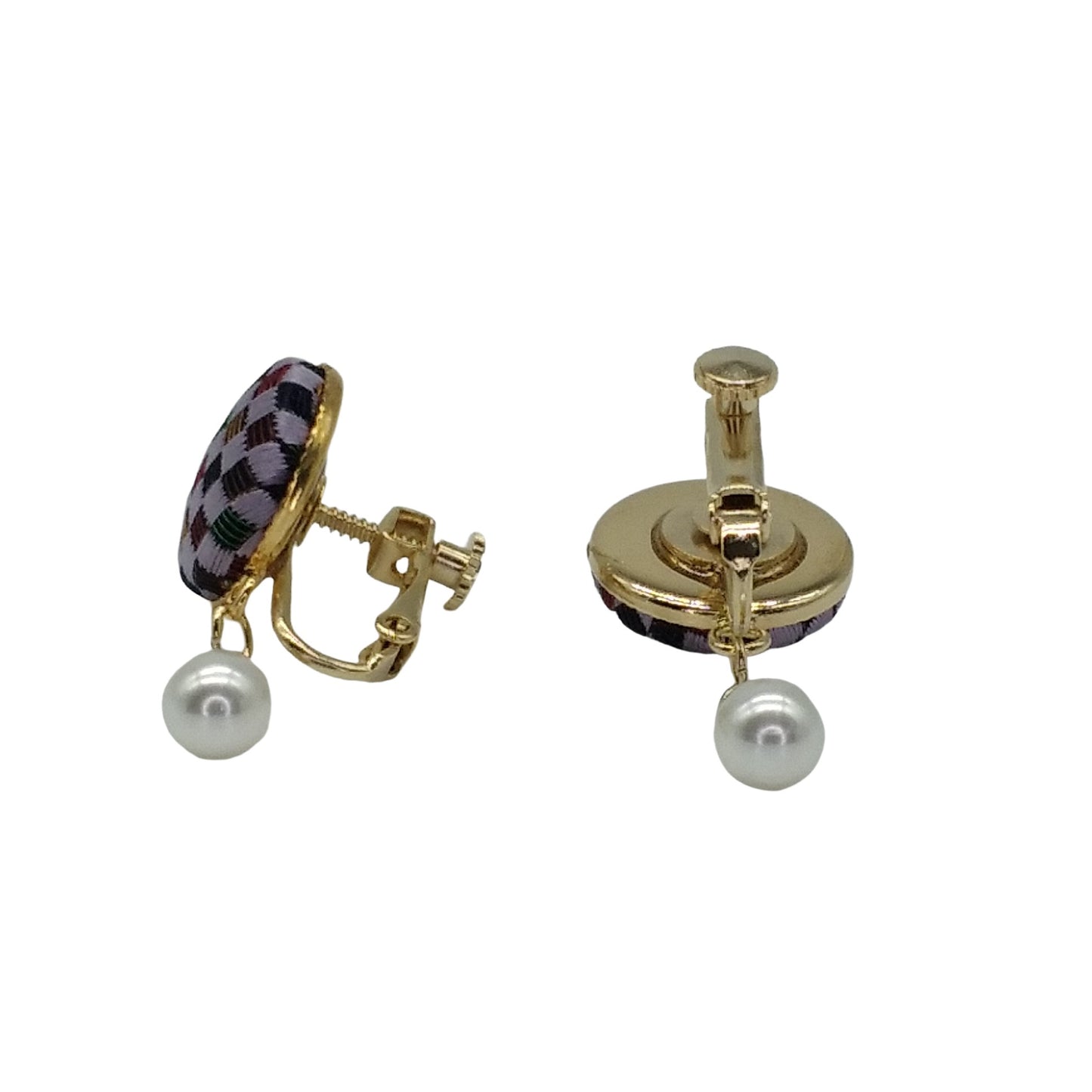Kyoto Nishijin-ori ear accessories (pink)
