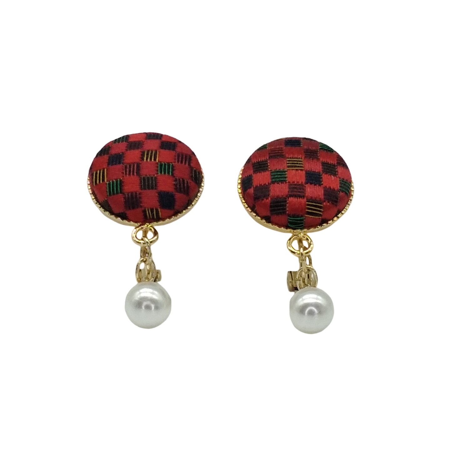 Kyoto Nishijin-ori ear accessories (red)