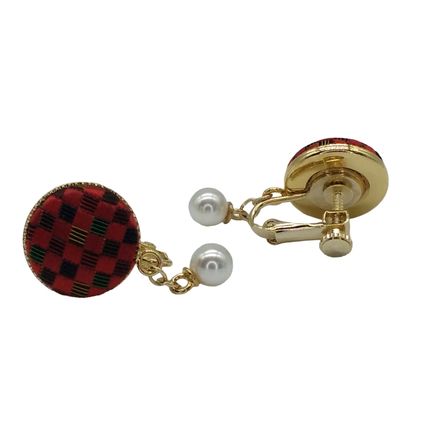 Kyoto Nishijin-ori ear accessories (red)
