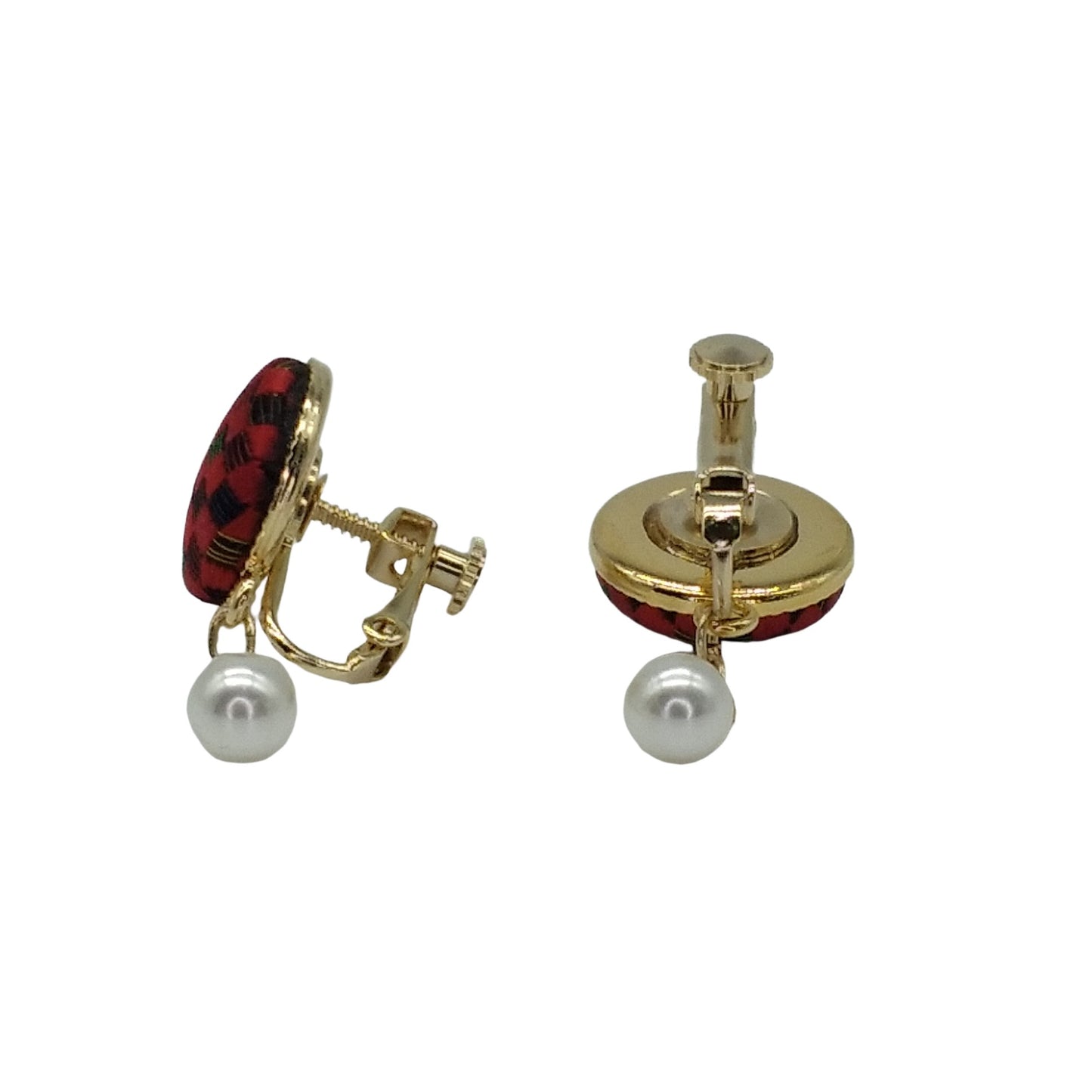 Kyoto Nishijin-ori ear accessories (red)