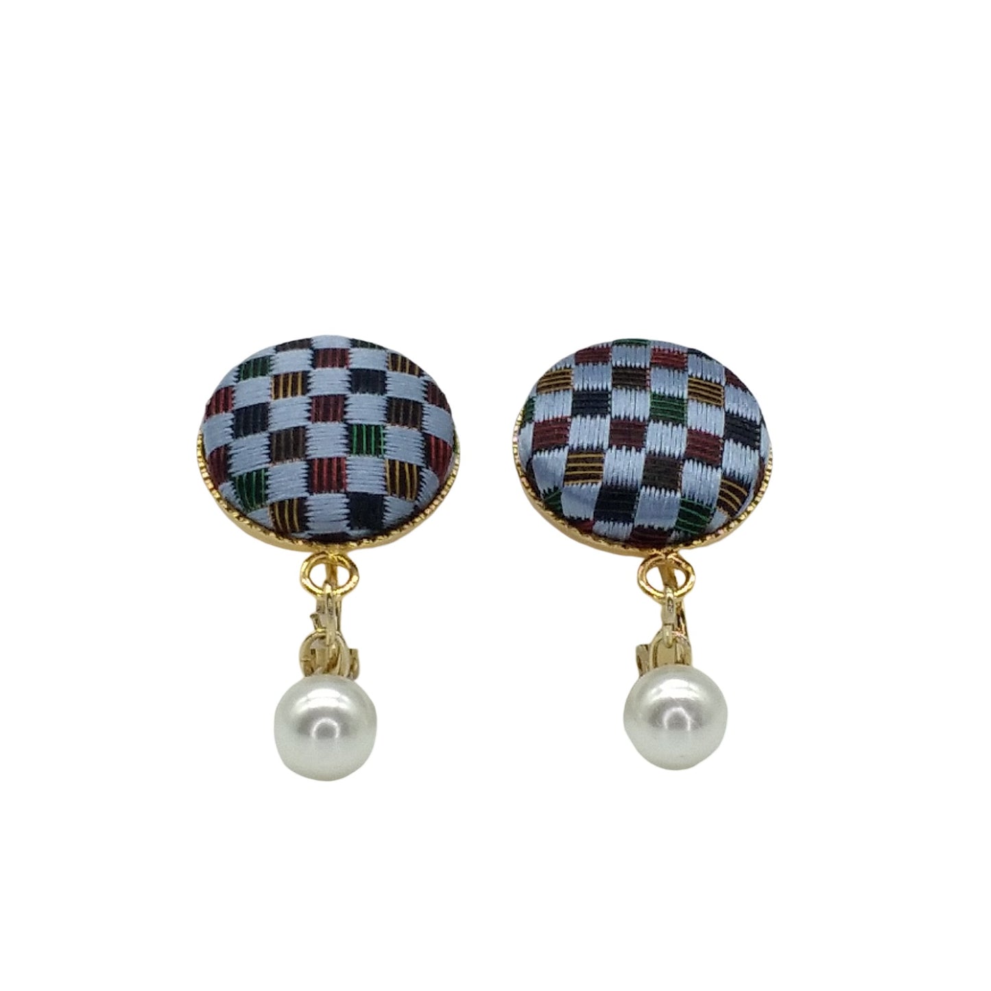 Kyoto Nishijin-ori ear accessories (sky blue)