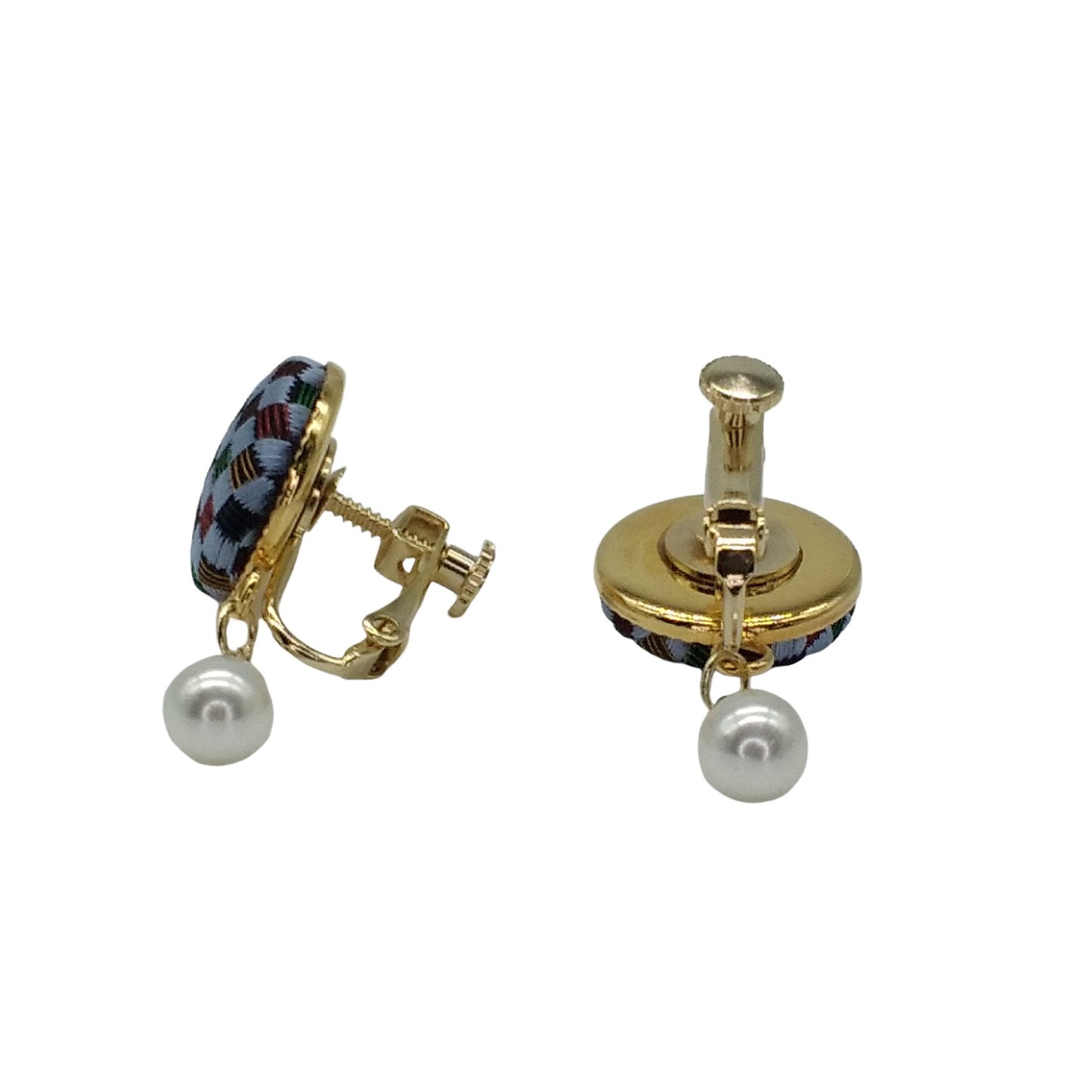 Kyoto Nishijin-ori ear accessories (sky blue)