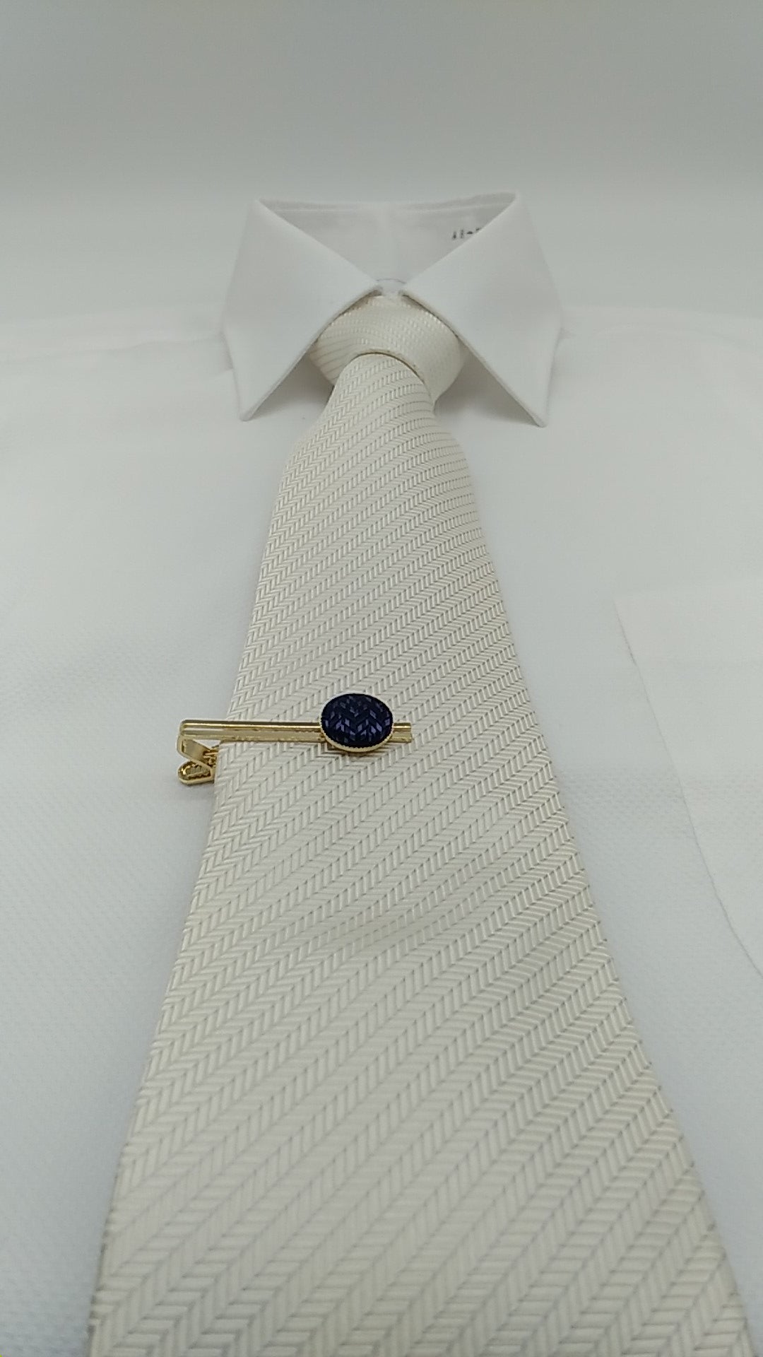 Kyoto Nishijin-ori original necktie pin -Flux- (navy) Award-winning products