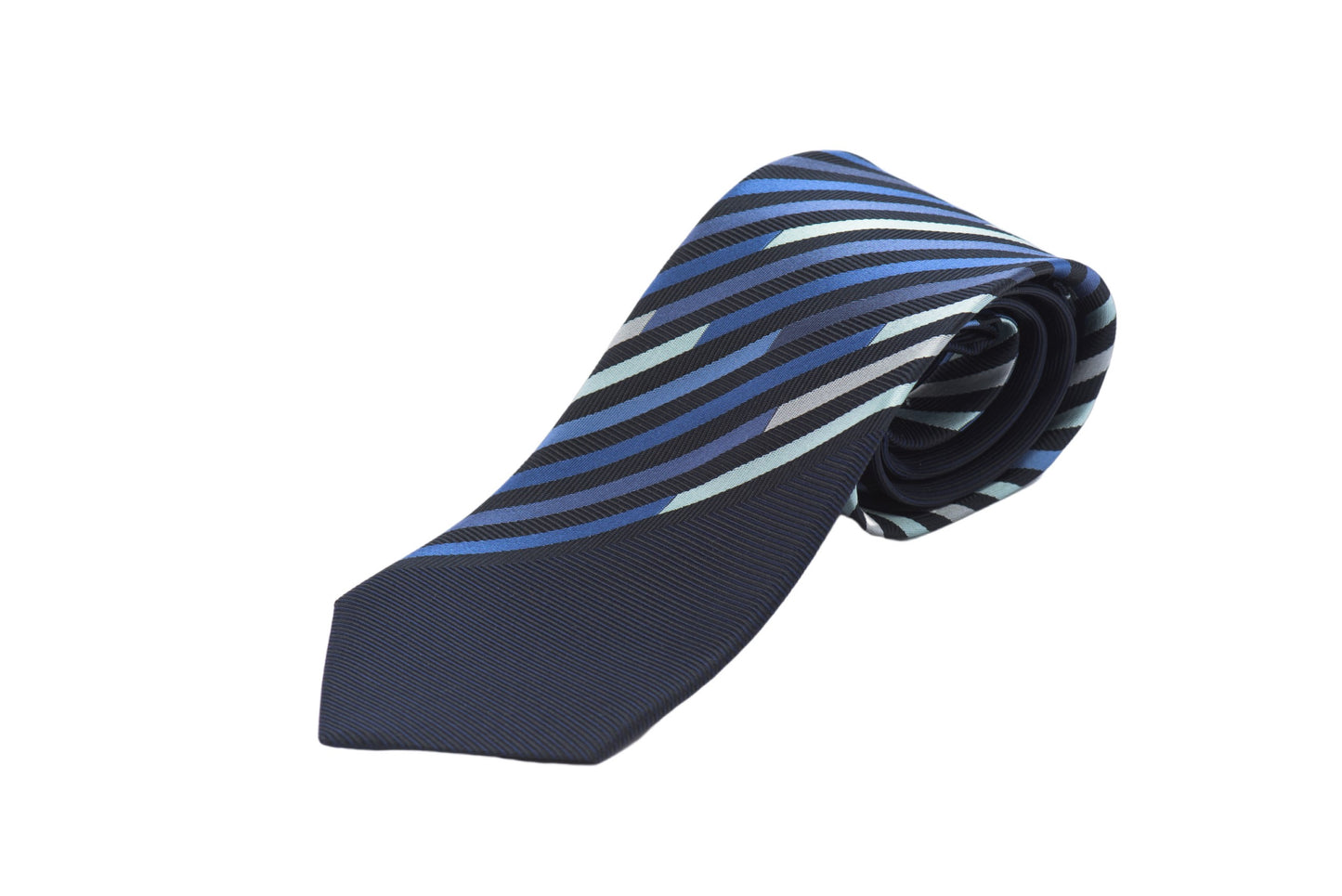 Kyoto Nishijin-ori tie(Panel pattern) -Navy & Blue-