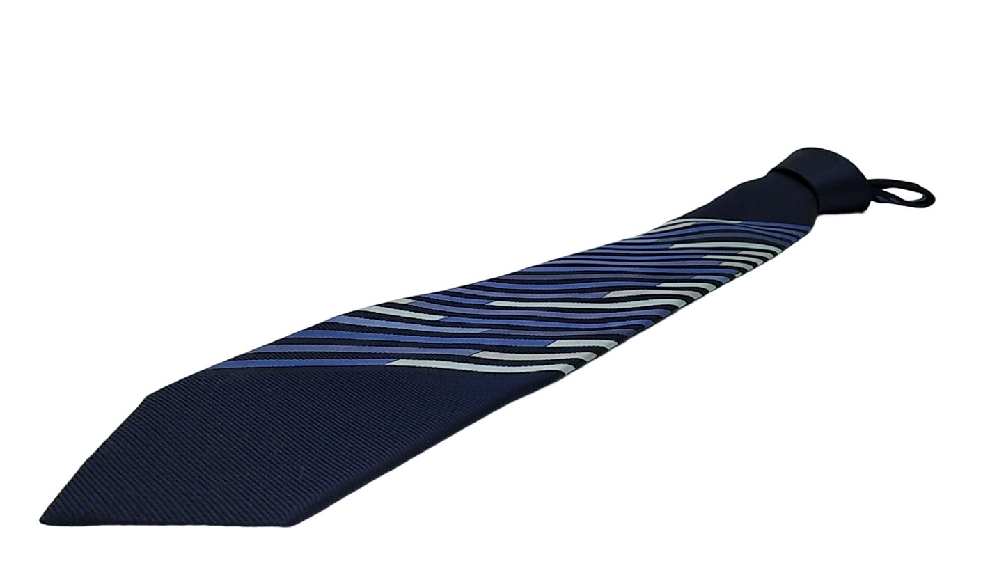 Kyoto Nishijin-ori tie(Panel pattern) -Navy & Blue-
