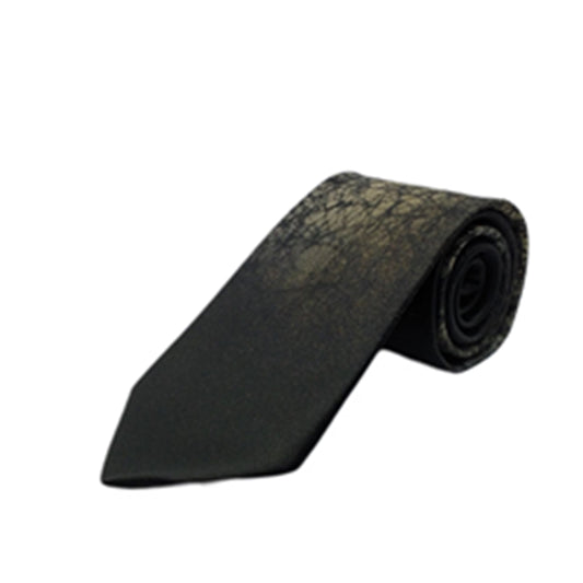 Kyoto Nishijin-ori tie(Gold colored handpaint tie Haze) -Black-