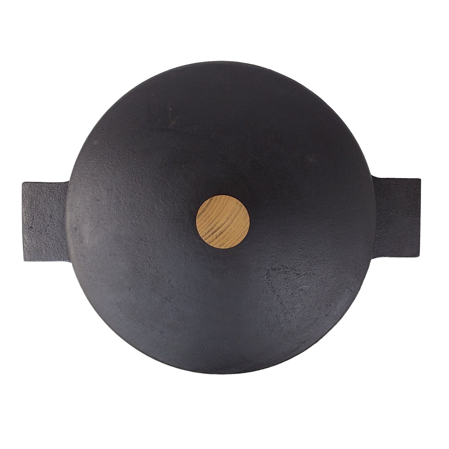 Iron lid with wooden knob for use with frying pans and pots from Japan