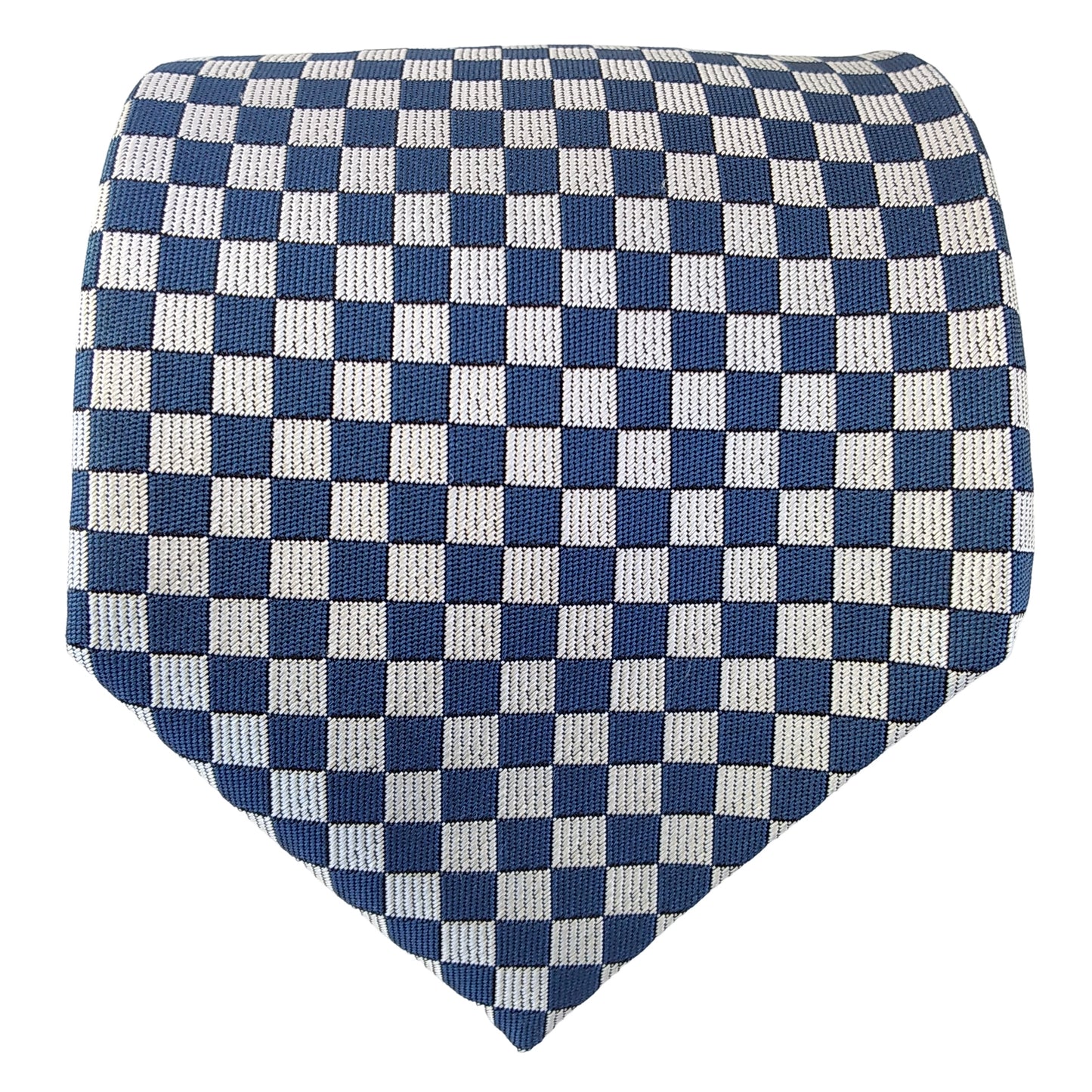 Kyoto Nishijin-ori tie(Ichimatsu -Japanese traditional pattern- ) -Blue & White-