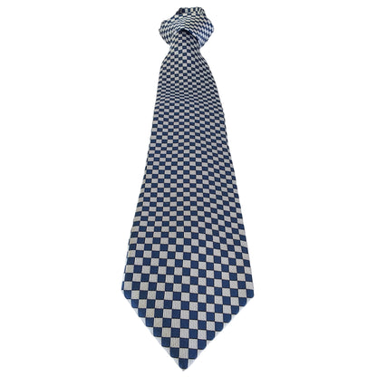 Kyoto Nishijin-ori tie(Ichimatsu -Japanese traditional pattern- ) -Blue & White-
