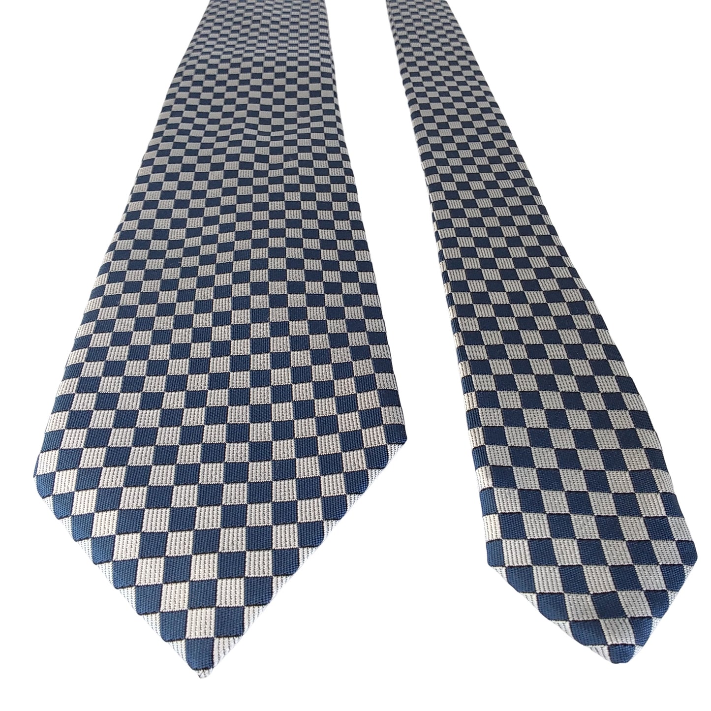 Kyoto Nishijin-ori tie(Ichimatsu -Japanese traditional pattern- ) -Blue & White-
