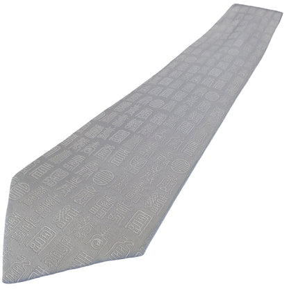 Kyoto Nishijin-ori tie(Kanji "Kotobuki" -congratulations- ) -White & White-