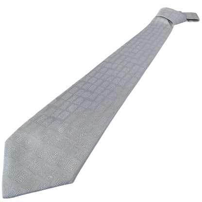 Kyoto Nishijin-ori tie(Kanji "Kotobuki" -congratulations- ) -White & White-