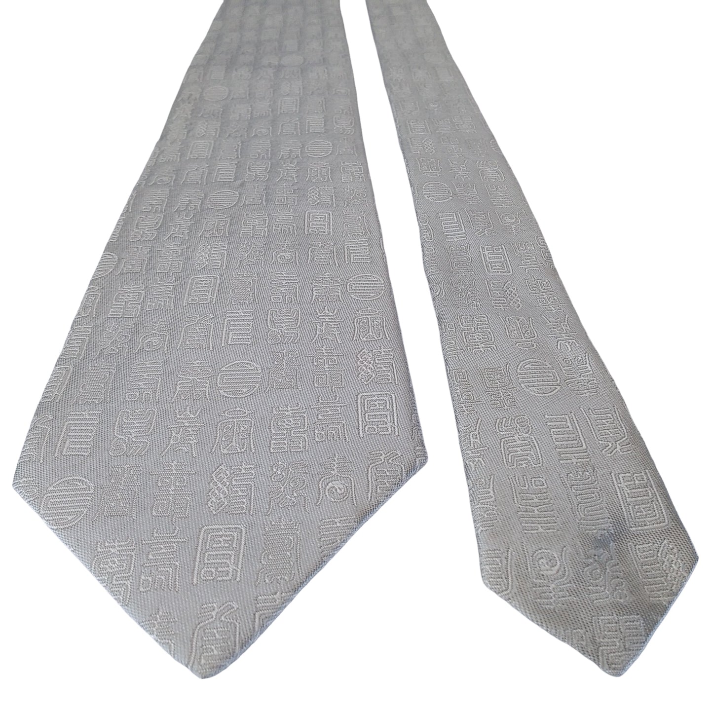 Kyoto Nishijin-ori tie(Kanji "Kotobuki" -congratulations- ) -White & White-