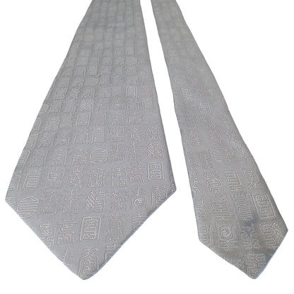 Kyoto Nishijin-ori tie(Kanji "Kotobuki" -congratulations- ) -White & White-