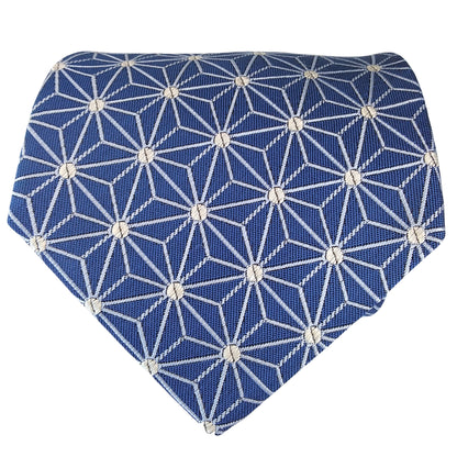 Kyoto Nishijin-ori tie(Asanoha) -Blue navy-