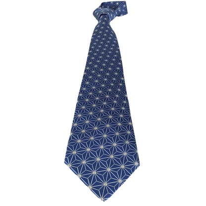 Kyoto Nishijin-ori tie(Asanoha) -Blue navy-