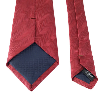 Kyoto Nishijin-ori tie(Herring bone) -Red-