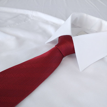 Kyoto Nishijin-ori tie(Herring bone) -Red-