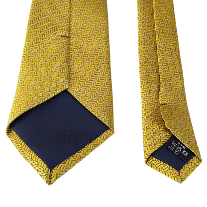 Kyoto Nishijin-ori tie(Hishimon-sama) -Yellow gold-